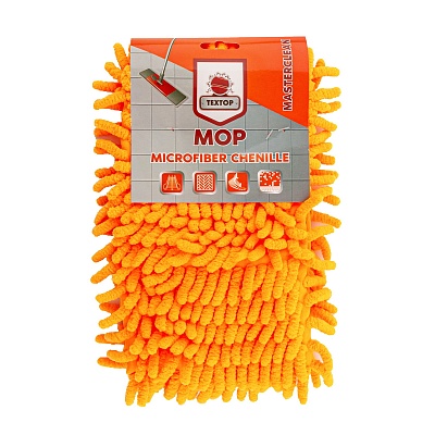 Насадка плоская для швабры МОП 42х13см "CHENILLE", микрофибра, оранж. Текстоп (х1/24) Китай